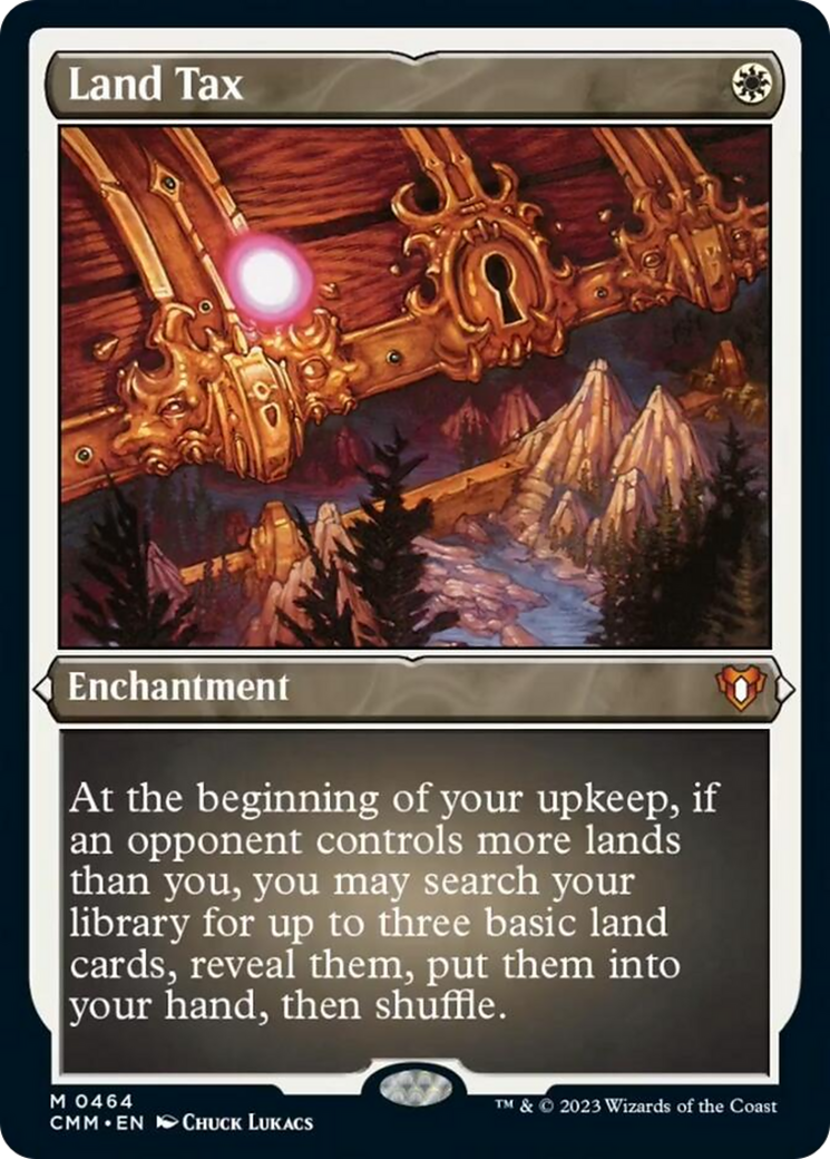 Land Tax (Foil Etched) [Commander Masters] | Galaxy Games LLC