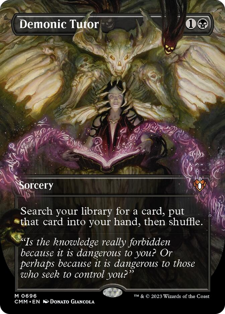 Demonic Tutor (Borderless Alternate Art) [Commander Masters] | Galaxy Games LLC