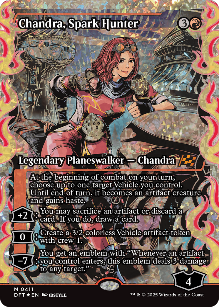 Chandra, Spark Hunter (Showcase) (Fracture Foil) [Aetherdrift] | Galaxy Games LLC