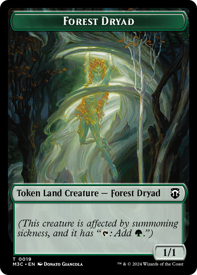 Forest Dryad (Ripple Foil) // Emblem - Vivien Reid Double-Sided Token [Modern Horizons 3 Commander Tokens] | Galaxy Games LLC