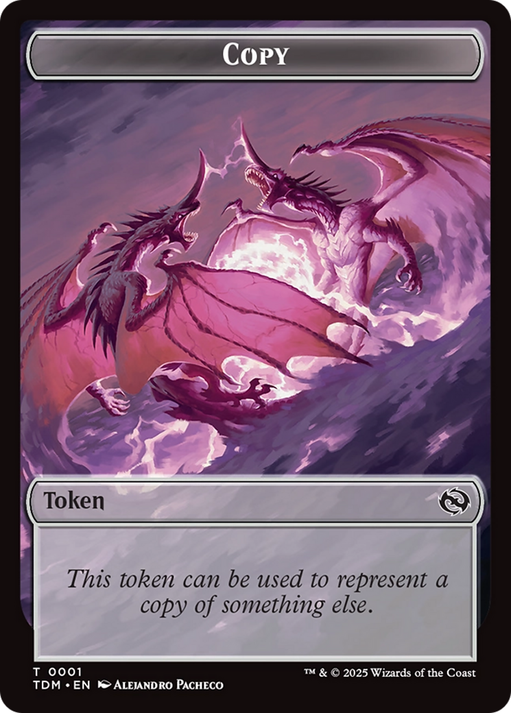 Copy // Dragon (0014) Double-Sided Token [Tarkir: Dragonstorm Commander Tokens] | Galaxy Games LLC