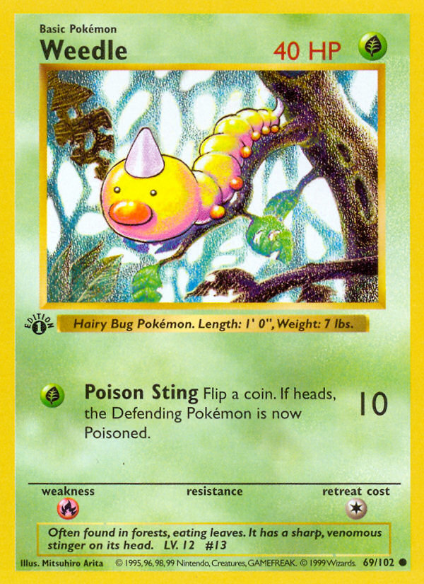 Weedle (69/102) (Shadowless) [Base Set 1st Edition] | Galaxy Games LLC