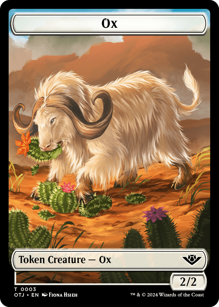 Mercenary // Ox Double-Sided Token [Outlaws of Thunder Junction Tokens] | Galaxy Games LLC