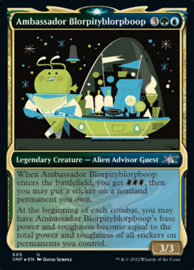 Ambassador Blorpityblorpboop (Showcase) (Galaxy Foil) [Unfinity] | Galaxy Games LLC