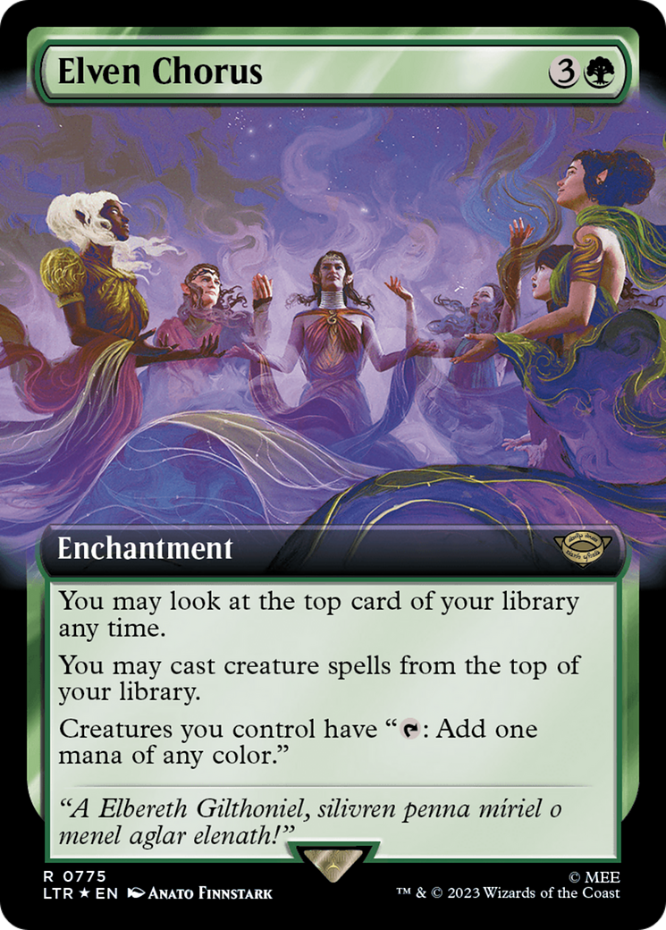 Elven Chorus (Extended Art) (Surge Foil) [The Lord of the Rings: Tales of Middle-Earth] | Galaxy Games LLC