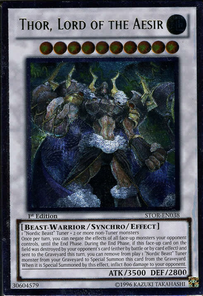 Yu-Gi-Oh! - Thor, Lord of the Aesir (STOR-EN038) - Storm of Ragnarok - 1st Edition - Ultimate Rare Yu-Gi-Oh! - Thor, Lord of the Aesir (STOR-EN038) - Storm of Ragnarok - 1st Edition - Ultimate Rare