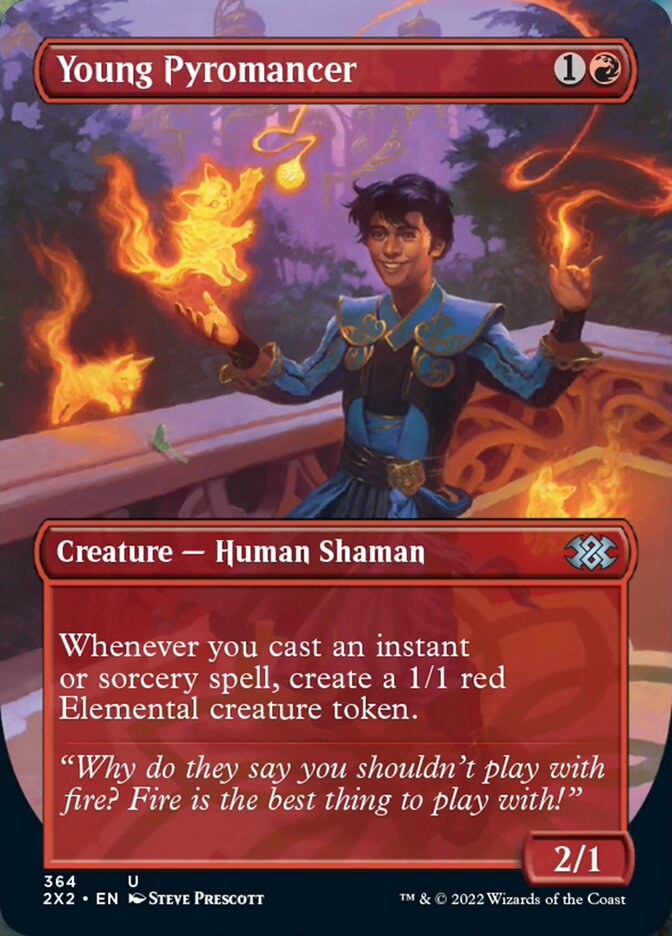 Young Pyromancer (Borderless Alternate Art) [Double Masters 2022] | Galaxy Games LLC