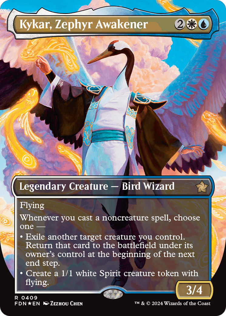 Kykar, Zephyr Awakener (Borderless) (Mana Foil) [Foundations] | Galaxy Games LLC