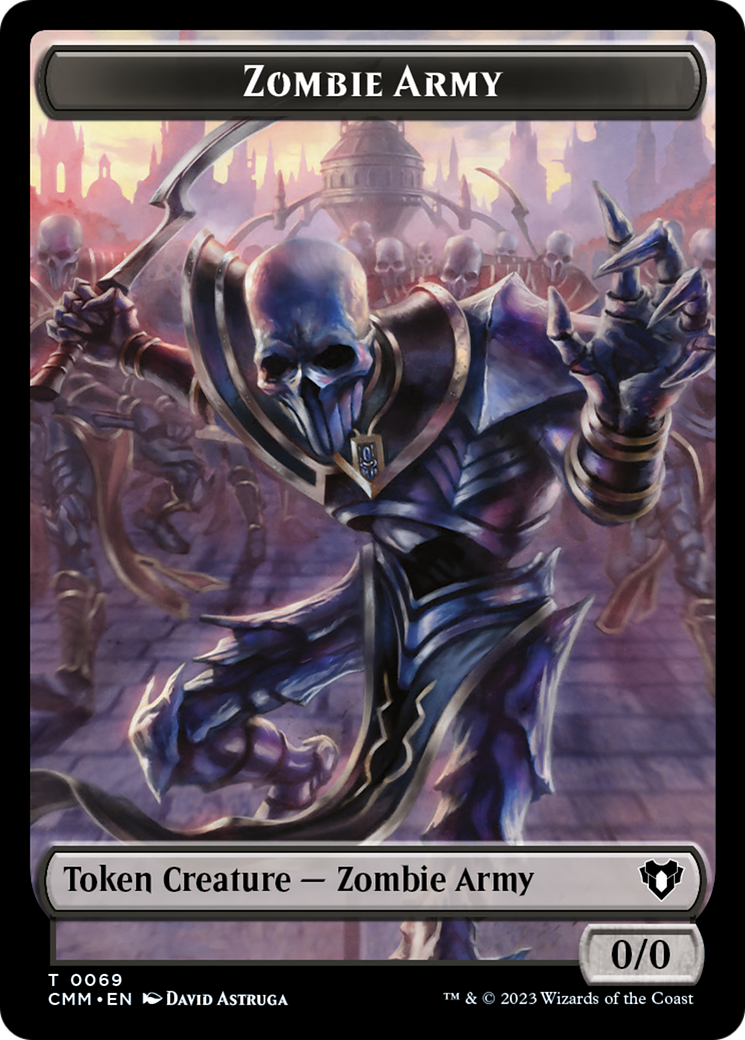 Human Warrior // Zombie Army Double-Sided Token [Commander Masters Tokens] | Galaxy Games LLC