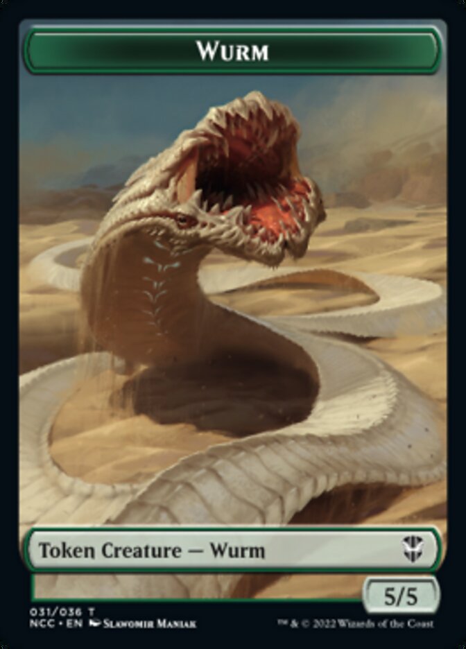 Elf Warrior // Wurm Double-Sided Token [Streets of New Capenna Commander Tokens] | Galaxy Games LLC