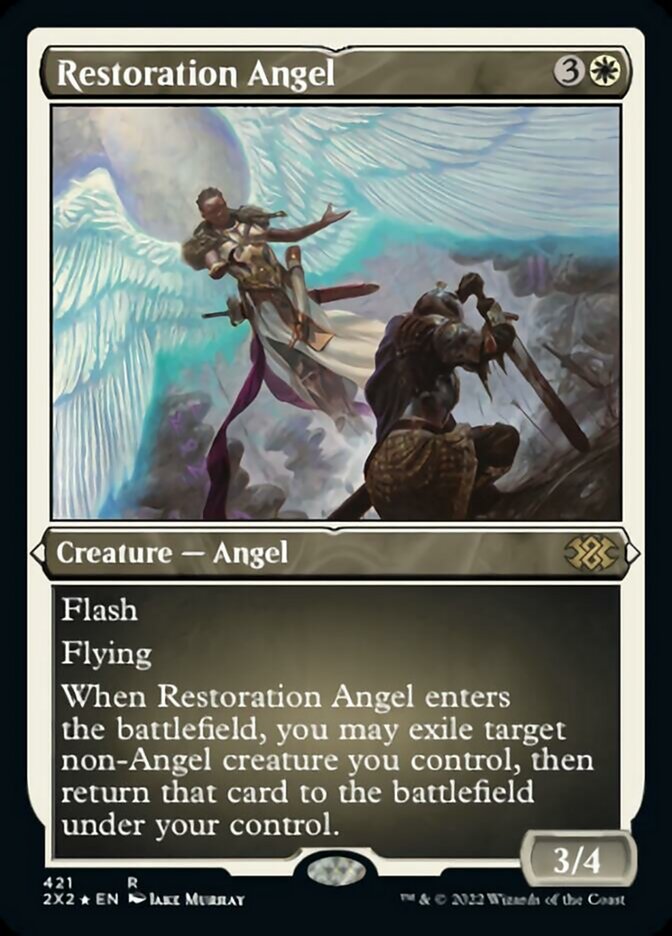 Restoration Angel (Foil Etched) [Double Masters 2022] | Galaxy Games LLC