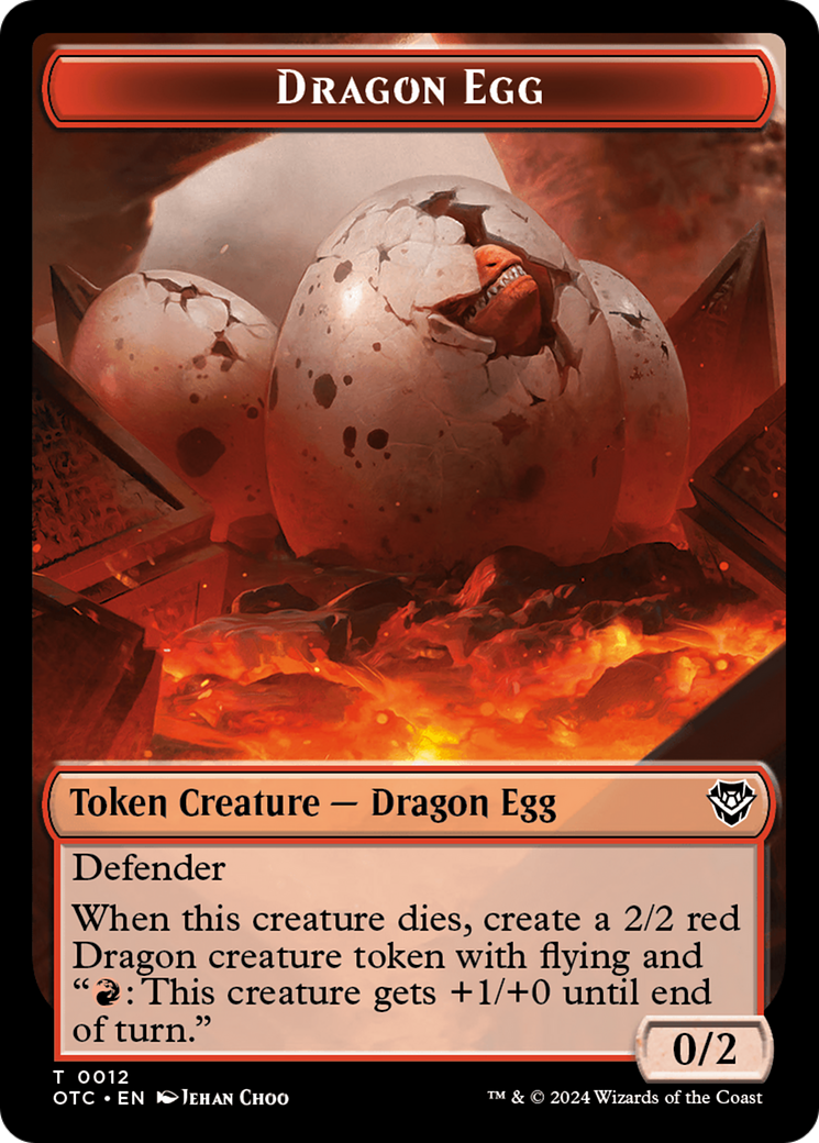 Dragon Egg // Dragon Double-Sided Token [Outlaws of Thunder Junction Commander Tokens] | Galaxy Games LLC
