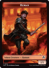 Human (0014) // Emblem - Chandra, Dressed to Kill Double-Sided Token [Innistrad Remastered Tokens] | Galaxy Games LLC