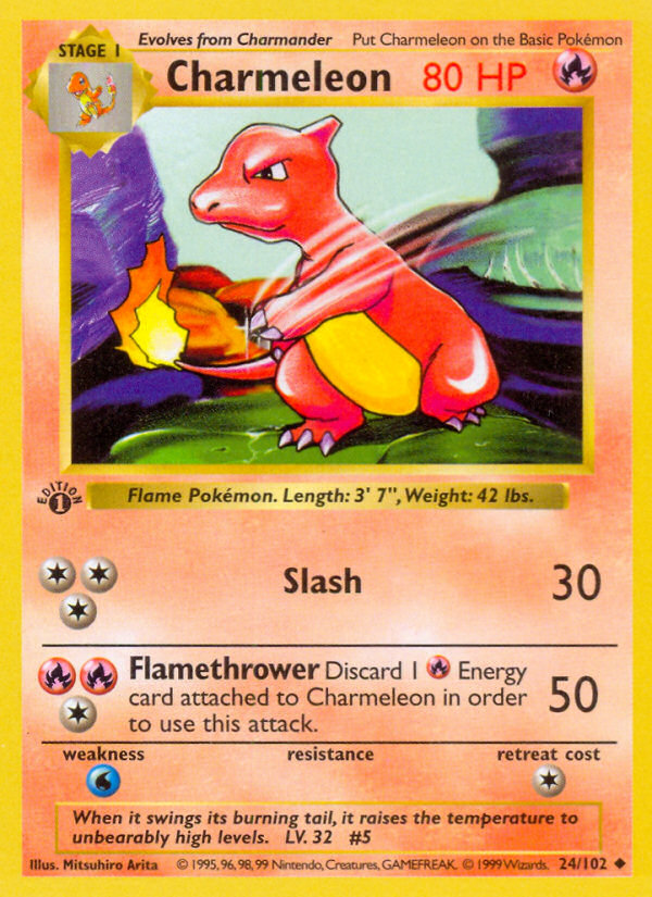 Charmeleon (24/102) (Shadowless) [Base Set 1st Edition] | Galaxy Games LLC