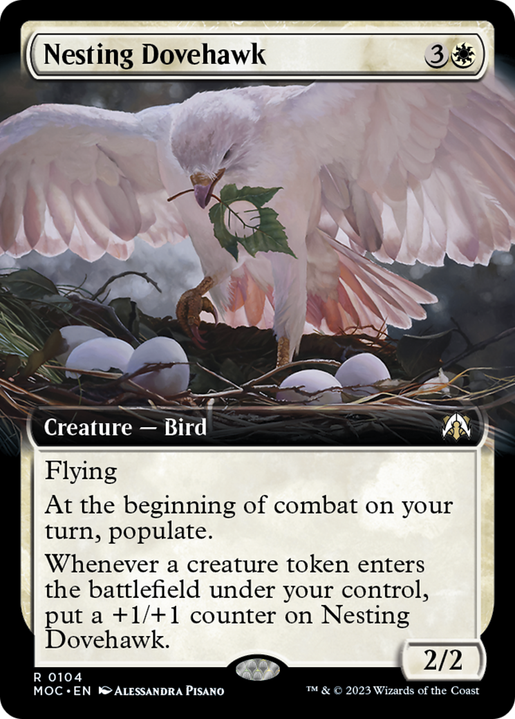 Nesting Dovehawk (Extended Art) [March of the Machine Commander] | Galaxy Games LLC