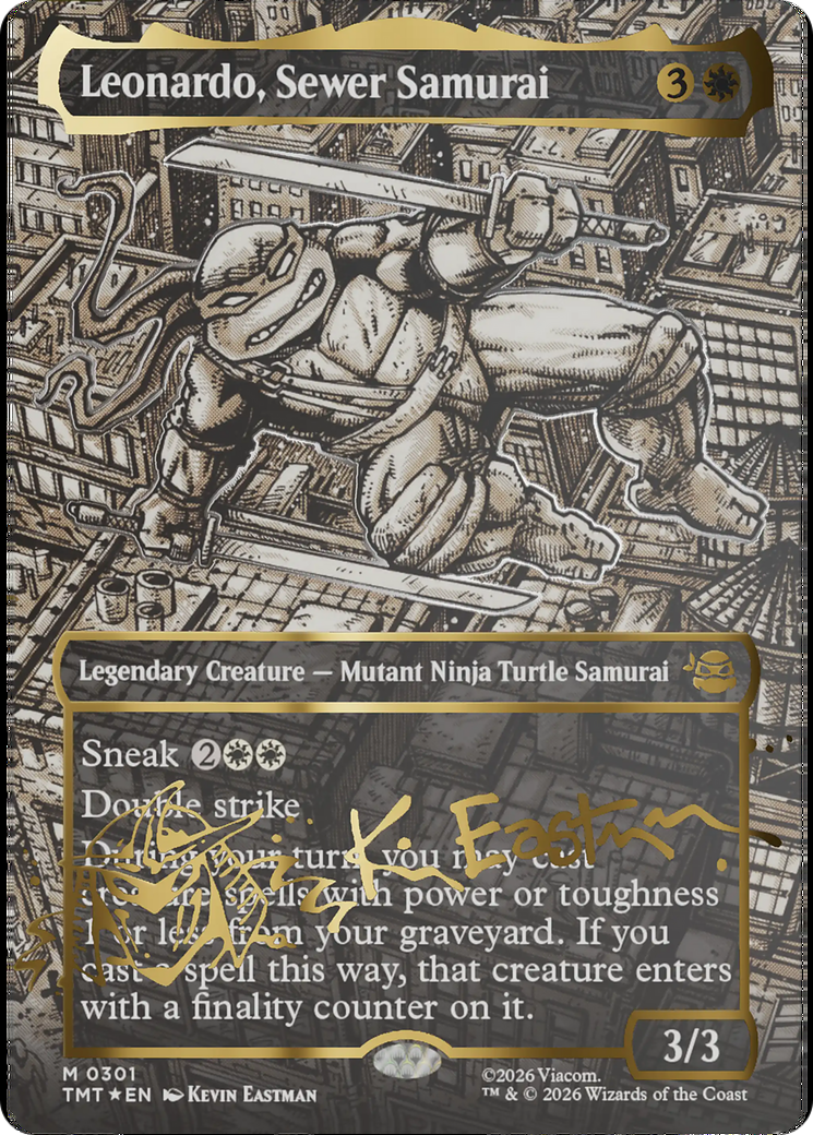 Leonardo, Sewer Samurai (Borderless) (Gold-Stamped Signature) [Teenage Mutant Ninja Turtles] | Galaxy Games LLC