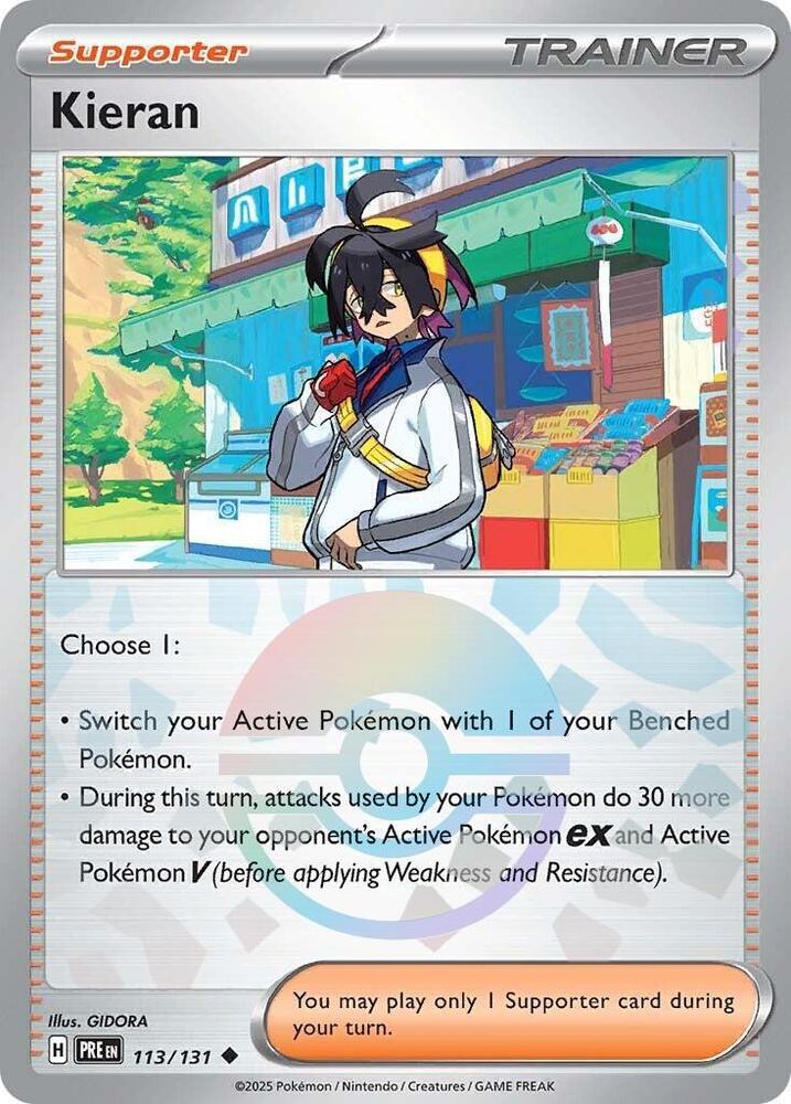 Kieran (113/131) (Poke Ball Pattern) [Scarlet & Violet: Prismatic Evolutions] | Galaxy Games LLC