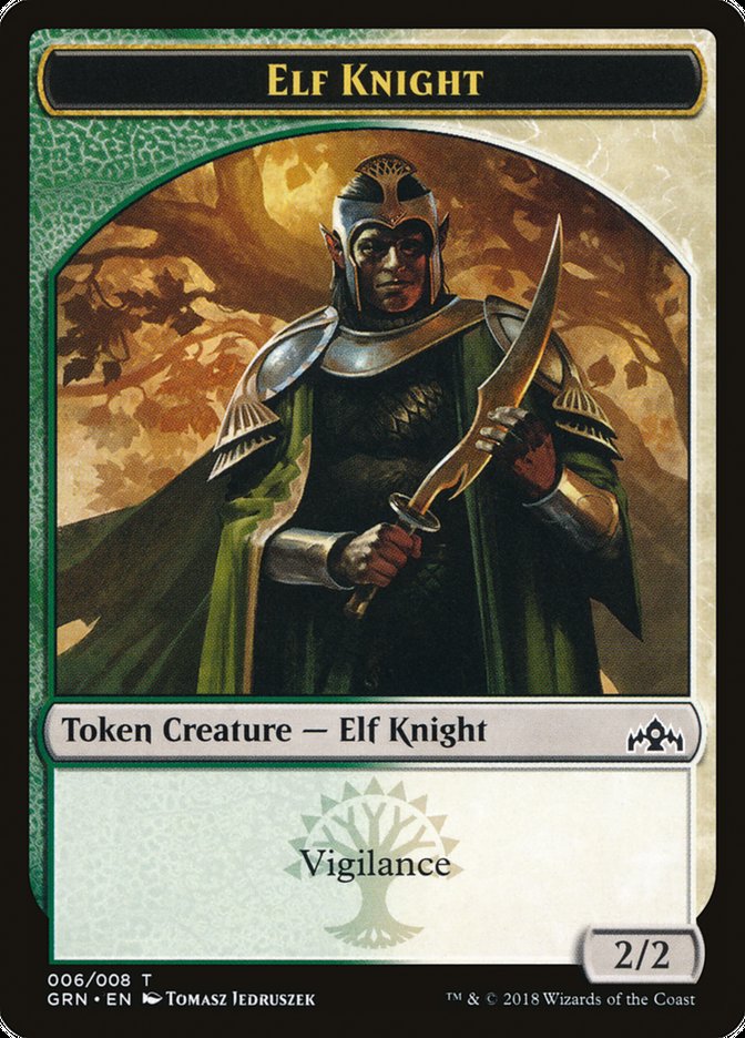 Saproling // Elf Knight Double-Sided Token [Guilds of Ravnica Guild Kit Tokens] | Galaxy Games LLC