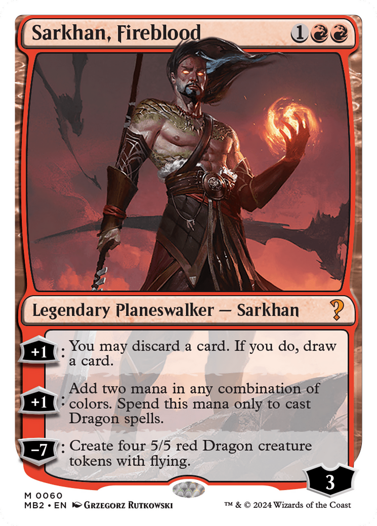 Sarkhan, Fireblood (White Border) [Mystery Booster 2] | Galaxy Games LLC