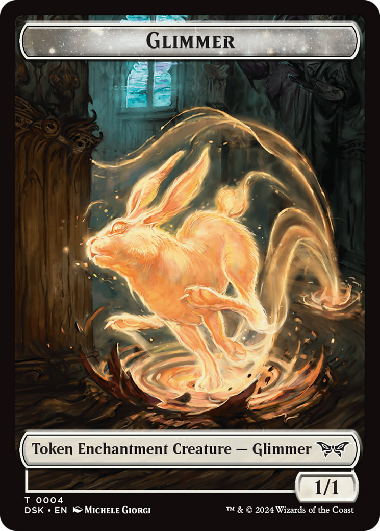 Glimmer // Gremlin Double-Sided Token [Duskmourn: House of Horror Tokens] | Galaxy Games LLC