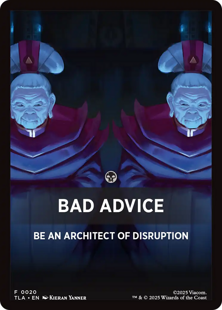 Bad Advice Theme Card [Avatar: The Last Airbender Tokens] | Galaxy Games LLC