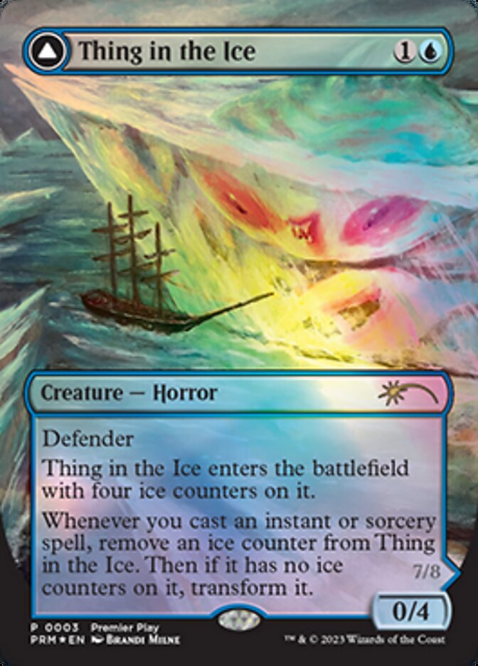 Thing in the Ice // Awoken Horror (Borderless Alternate Art) [Regional Championship Qualifiers 2023] | Galaxy Games LLC