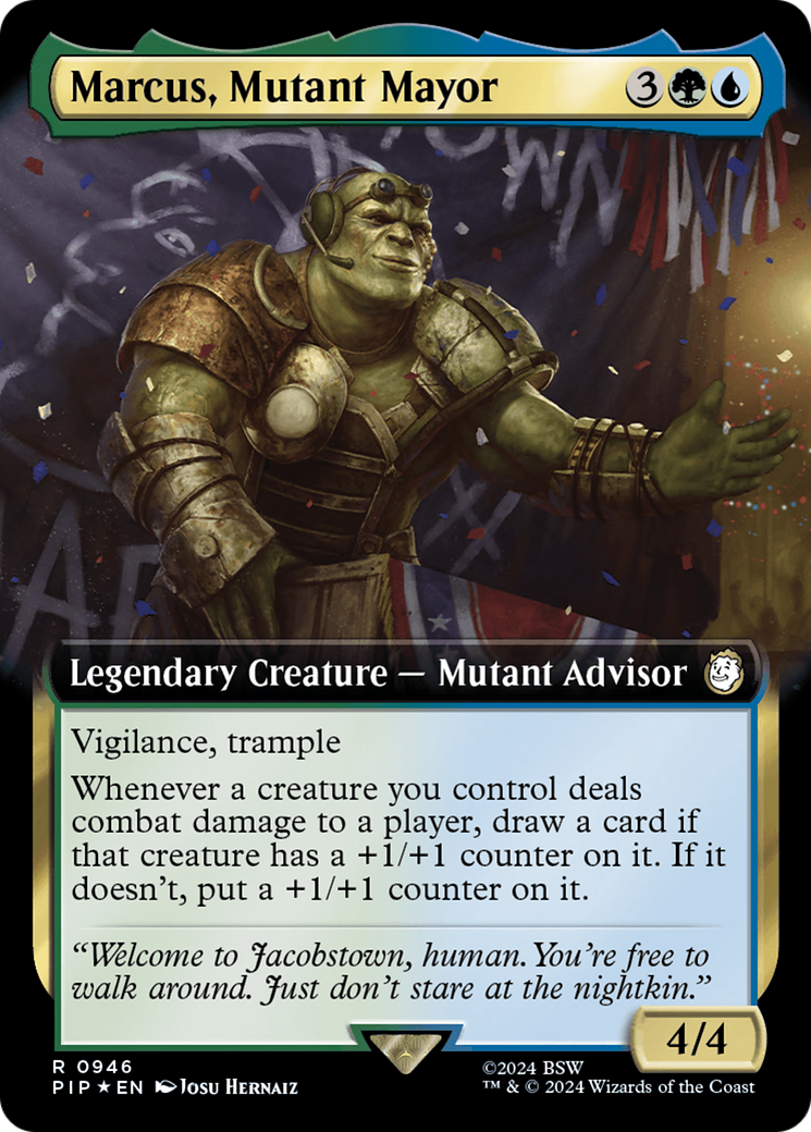 Marcus, Mutant Mayor (Extended Art) (Surge Foil) [Fallout] | Galaxy Games LLC