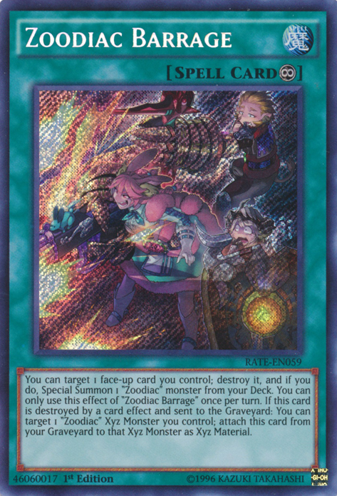 Zoodiac Barrage [RATE-EN059] Secret Rare | Galaxy Games LLC