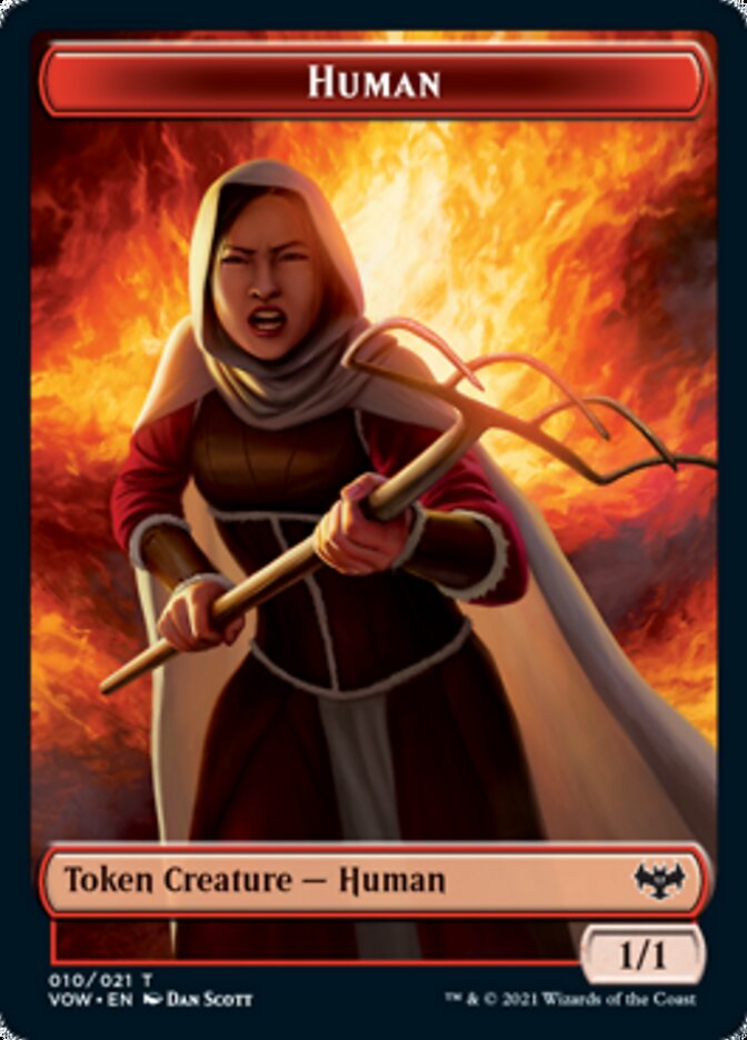 Zombie (008) // Human (010) Double-Sided Token [Innistrad: Crimson Vow Tokens] | Galaxy Games LLC