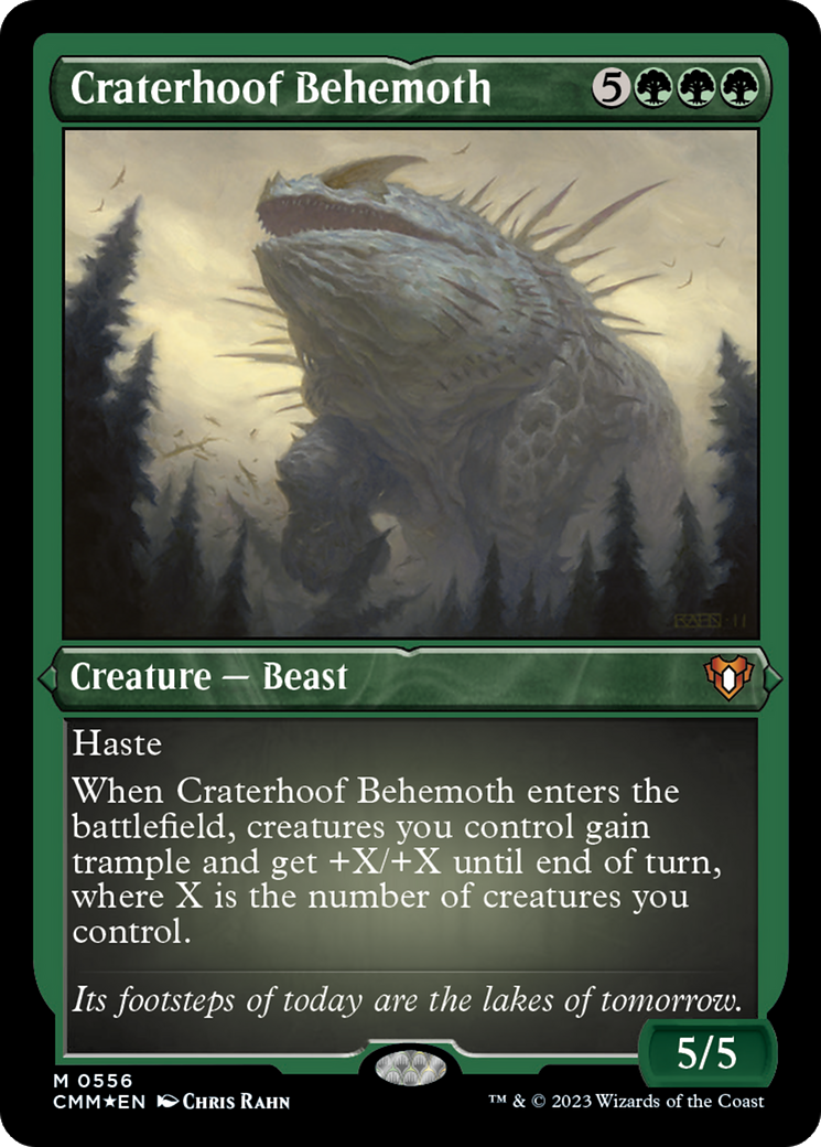 Craterhoof Behemoth (Foil Etched) [Commander Masters] | Galaxy Games LLC