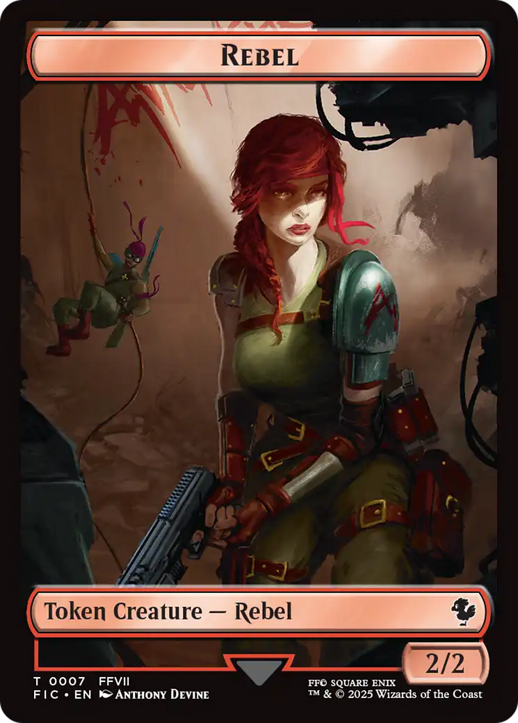 Soldier // Rebel Double-Sided Token (Surge Foil) [FINAL FANTASY Commander Tokens] | Galaxy Games LLC