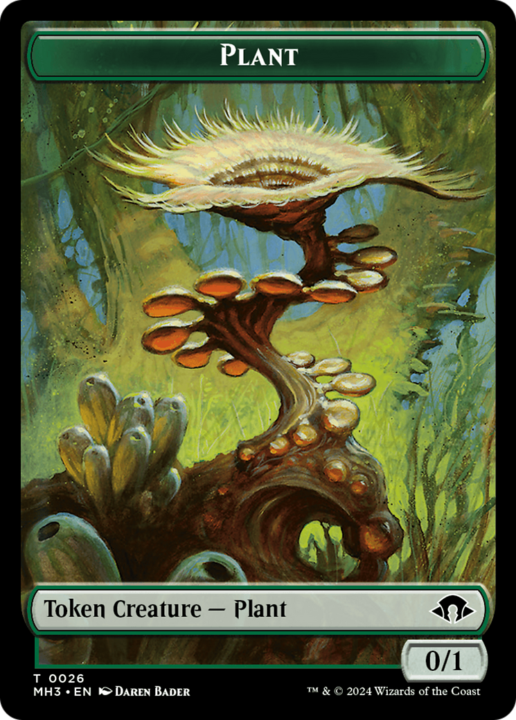 Ape (Ripple Foil) // Plant Double-Sided Token [Modern Horizons 3 Commander Tokens] | Galaxy Games LLC