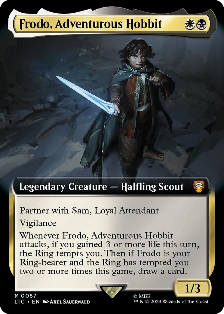 Frodo, Adventurous Hobbit (Extended Art) [The Lord of the Rings: Tales of Middle-Earth Commander] | Galaxy Games LLC