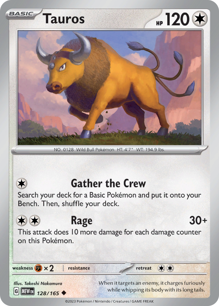 Tauros (128/165) [Scarlet & Violet: 151] | Galaxy Games LLC