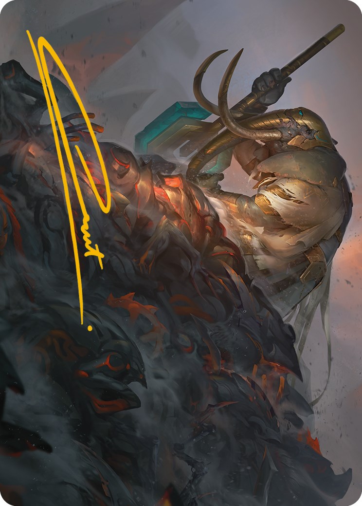 Against All Odds Art Card (Gold-Stamped Signature) [Phyrexia: All Will Be One Art Series] | Galaxy Games LLC