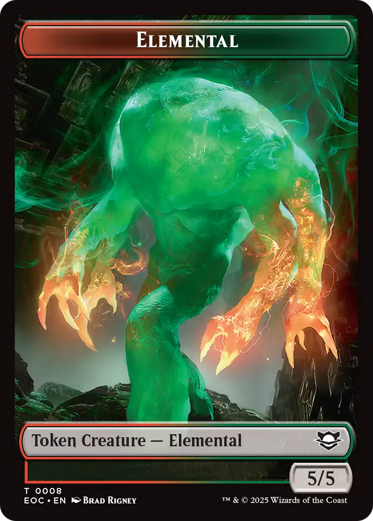 Beast (0006) // Elemental (0008) Double-Sided Token [Edge of Eternities Commander Tokens] | Galaxy Games LLC
