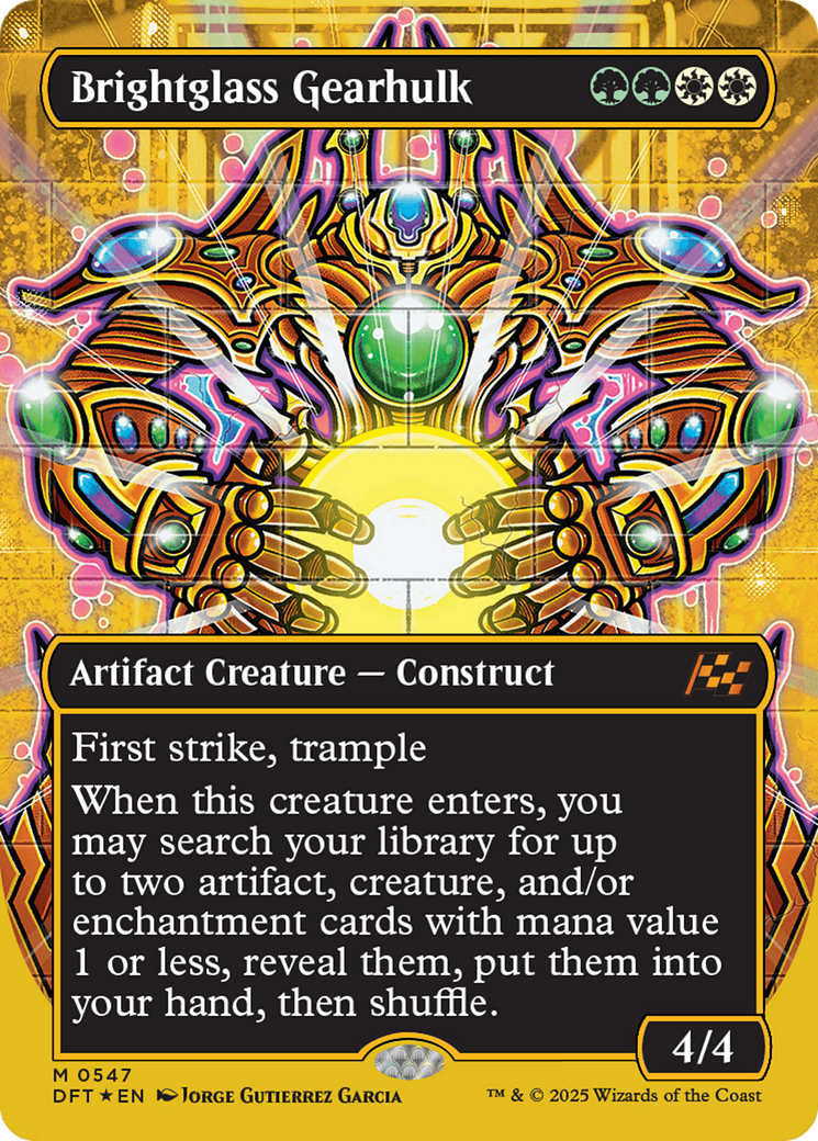 Brightglass Gearhulk (Borderless) (First-Place Foil) [Aetherdrift] | Galaxy Games LLC