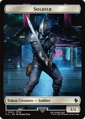 Soldier // Rebel Double-Sided Token (Surge Foil) [FINAL FANTASY Commander Tokens] | Galaxy Games LLC