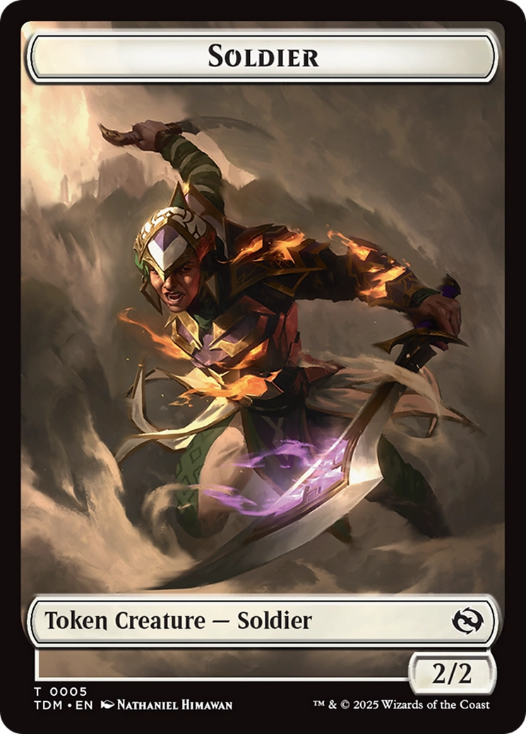 Solider (0004) // Solider (0005) Double-Sided Token [Tarkir: Dragonstorm Tokens] | Galaxy Games LLC