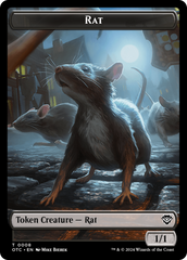 Rat // Blood Double-Sided Token [Outlaws of Thunder Junction Commander Tokens] | Galaxy Games LLC