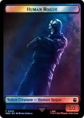 Human Rogue // Dinosaur Double-Sided Token (Surge Foil) [Doctor Who Tokens] | Galaxy Games LLC