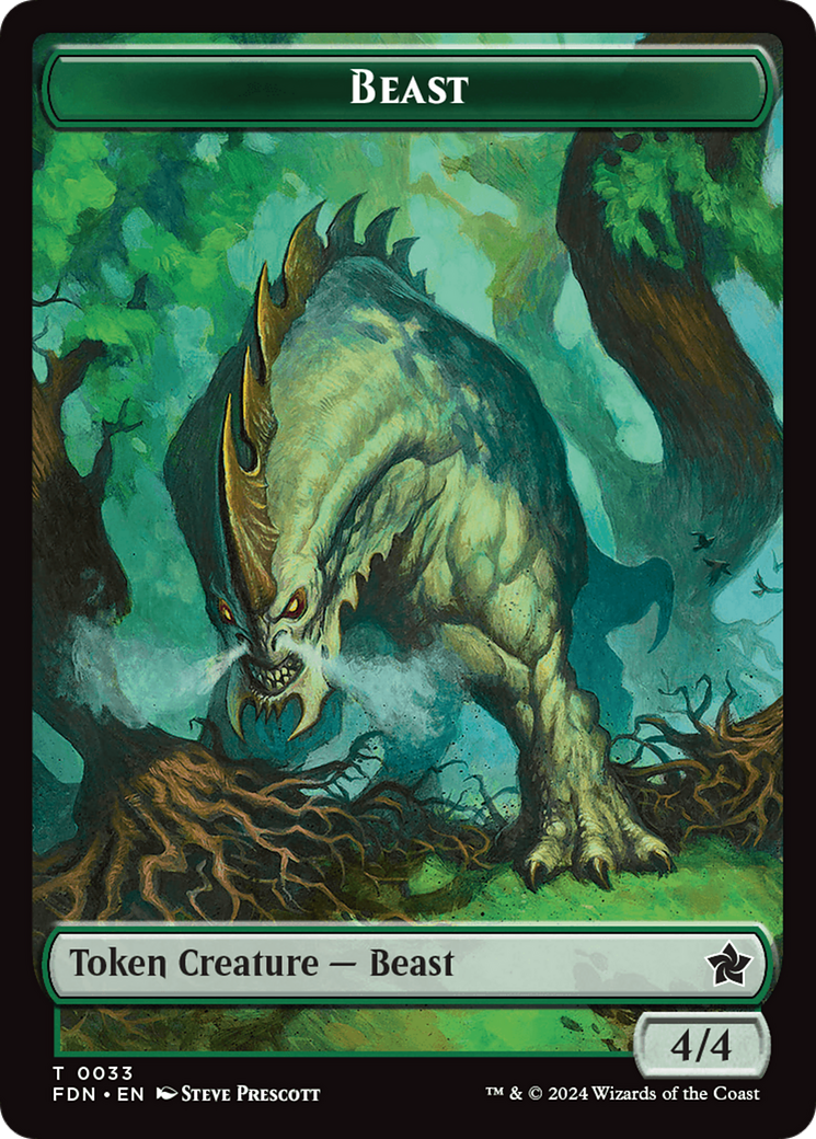 Dog // Beast (0033) Double-Sided Token [Foundations Tokens] | Galaxy Games LLC