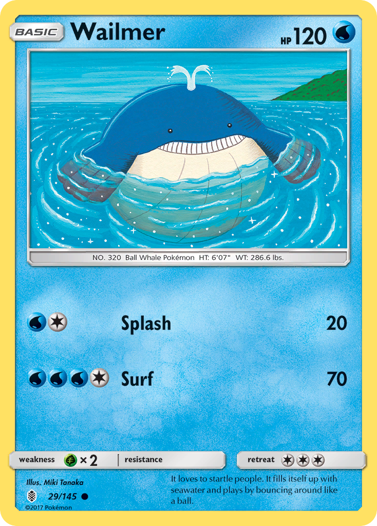 Wailmer (29/145) [Sun & Moon: Guardians Rising] | Galaxy Games LLC