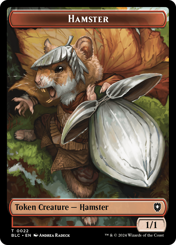 Hamster // Saproling Double-Sided Token [Bloomburrow Commander Tokens] | Galaxy Games LLC