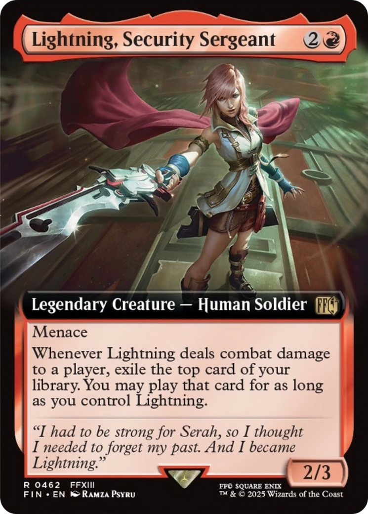Lightning, Security Sergeant (Extended Art) [FINAL FANTASY] | Galaxy Games LLC