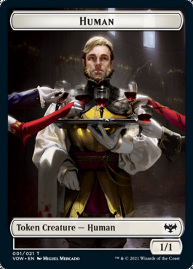 Human (001) // Spirit (002) Double-Sided Token [Innistrad: Crimson Vow Tokens] | Galaxy Games LLC