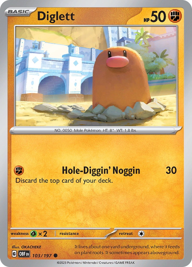 Diglett (103/197) [Scarlet & Violet: Obsidian Flames] | Galaxy Games LLC