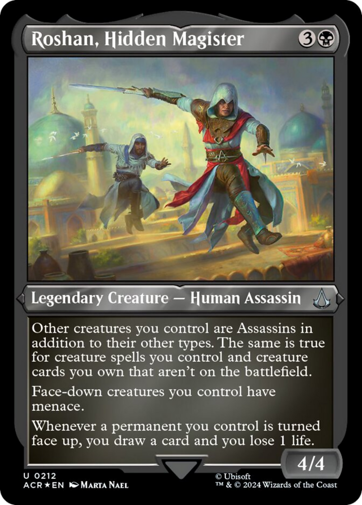 Roshan, Hidden Magister (Foil Etched) [Assassin's Creed] | Galaxy Games LLC