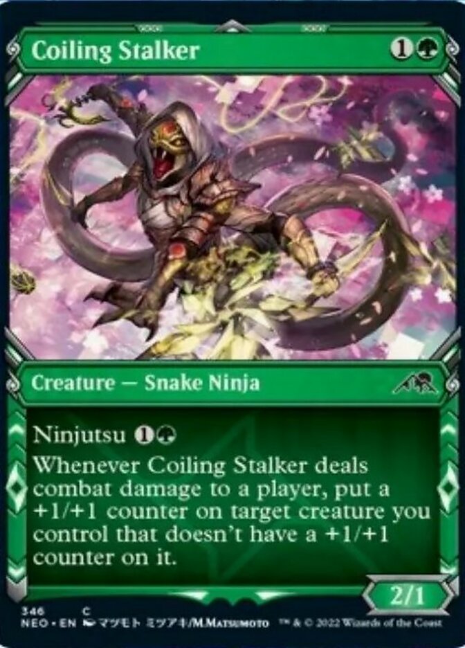 Coiling Stalker (Showcase Ninja) [Kamigawa: Neon Dynasty] | Galaxy Games LLC