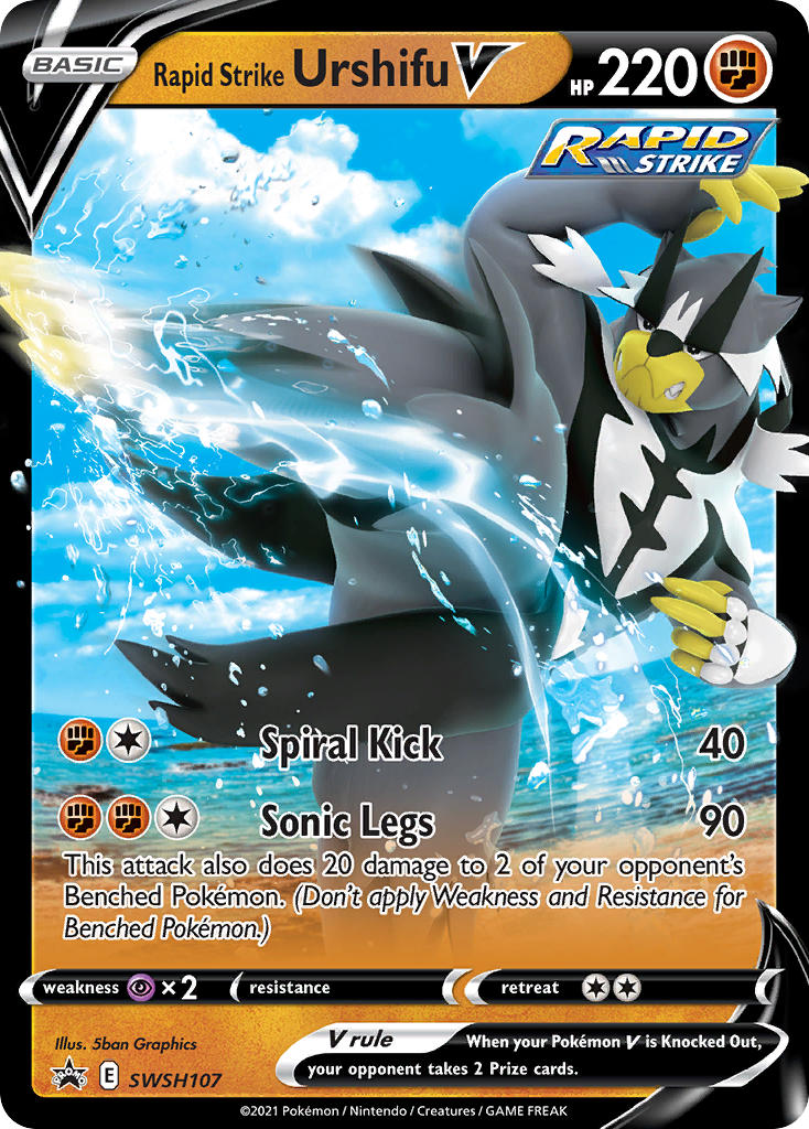 Rapid Strike Urshifu V (SWSH107) (Jumbo Card) [Sword & Shield: Black Star Promos] | Galaxy Games LLC